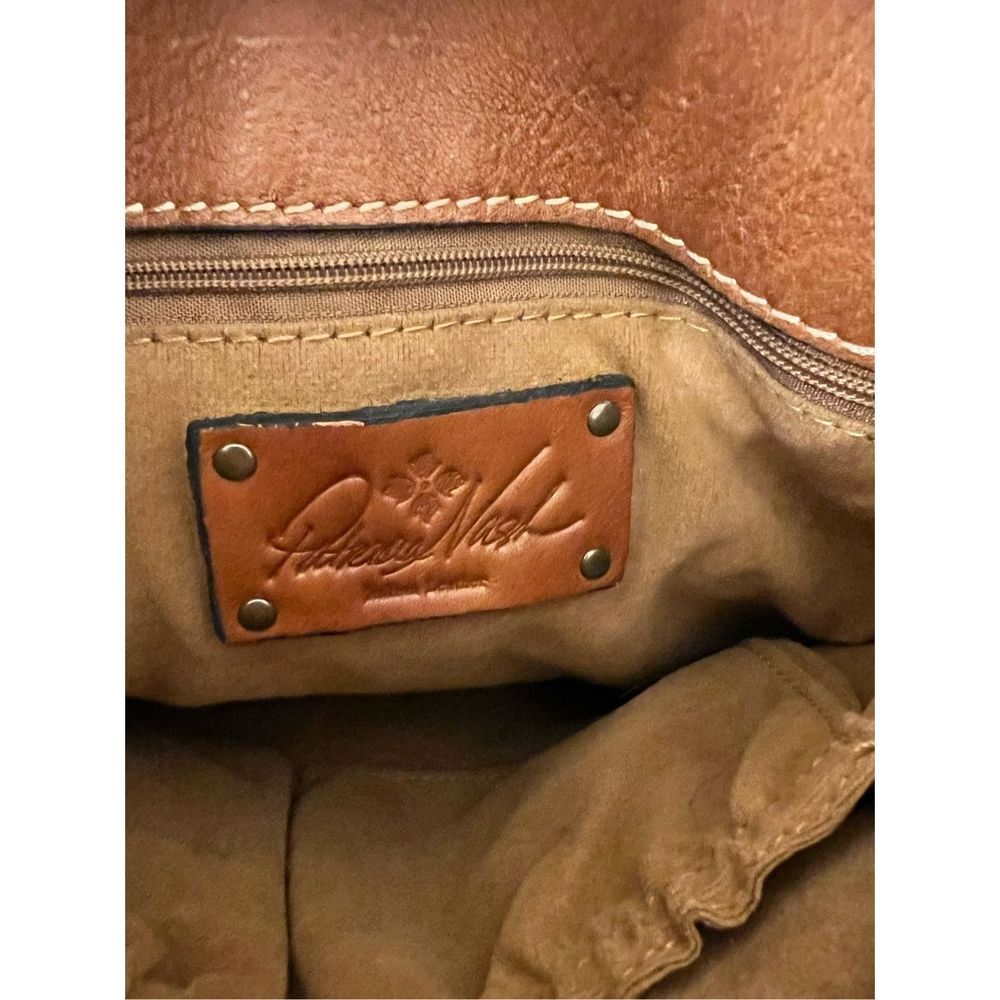 Patricia Nash Medium Size Brown Italian Leather & Fur Crossbody Handbag - Picture 4 of 7